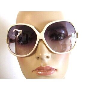 Women's Sunglasses Vintage Designer Paola Belle Oversize Off White Sunglasses